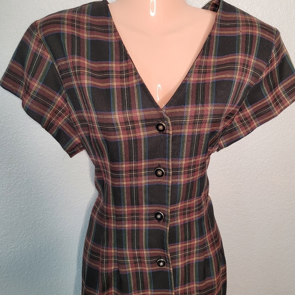 Vintage La Belle Plaid Dress - Picture 4 of 6